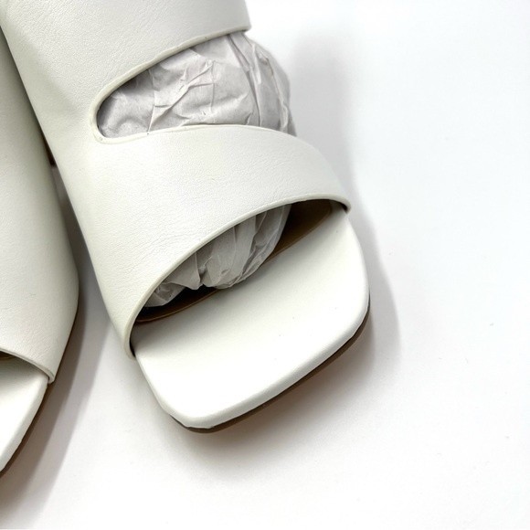 William Rast Women's White Faux Leather Asymmetrical‎ Open Toe Heels Shoes 8.5 - Picture 5 of 14